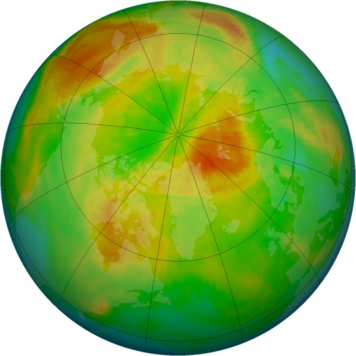 Arctic ozone map for 22 April 1993
